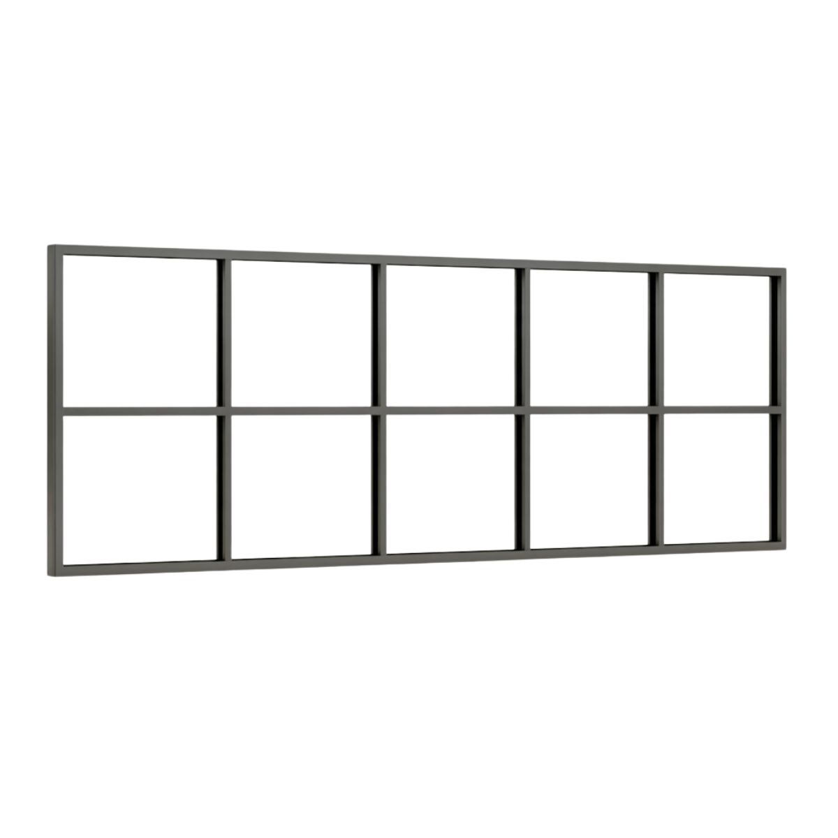 Festelement (Seitenwand) 10-teilig, 4 vertikale + 1 horizontale Sprosse in Anthrazit (RAL 7016), ohne Glas