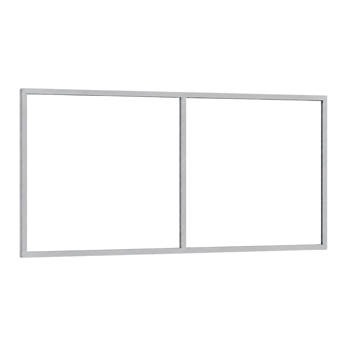 Festelement (Seitenwand) 2-teilig, 1 vertikale Sprosse in Weißaluminium (RAL 9006), ohne Glas