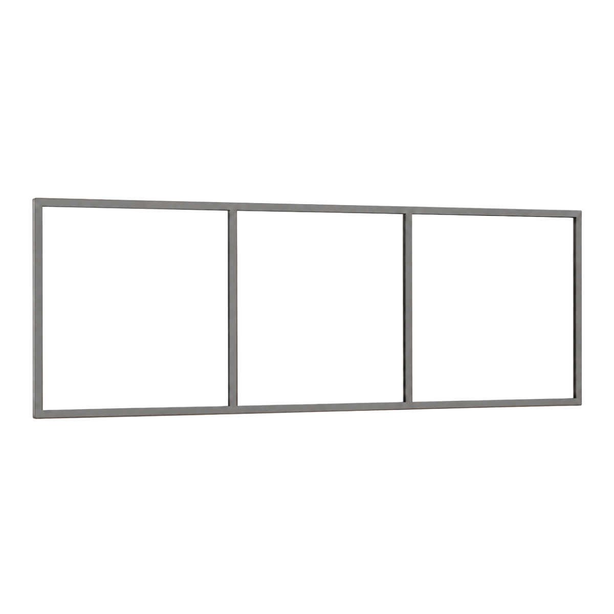 Festelement (Seitenwand) 3-teilig, 2 vertikale Sprossen in Graualuminium (RAL 9007), ohne Glas