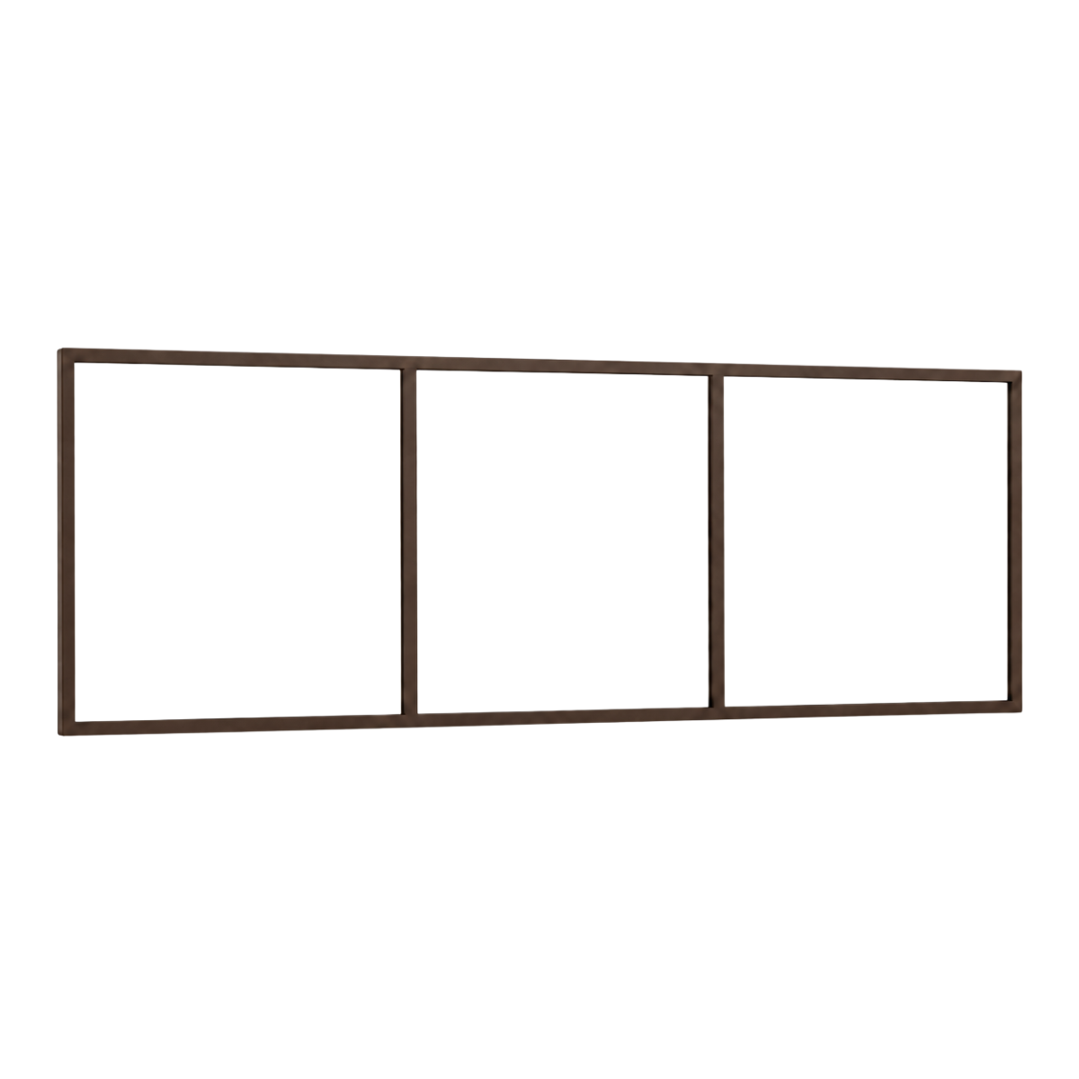 Festelement (Seitenwand) 3-teilig, 2 vertikale Sprossen in Sepiabraun (RAL 8014), ohne Glas
