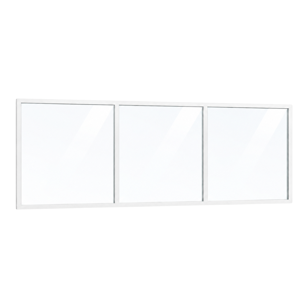 Festelement (Seitenwand) 3-teilig, 2 vertikale Sprossen in Weiß (RAL 9010), mit 8 mm Klarglas