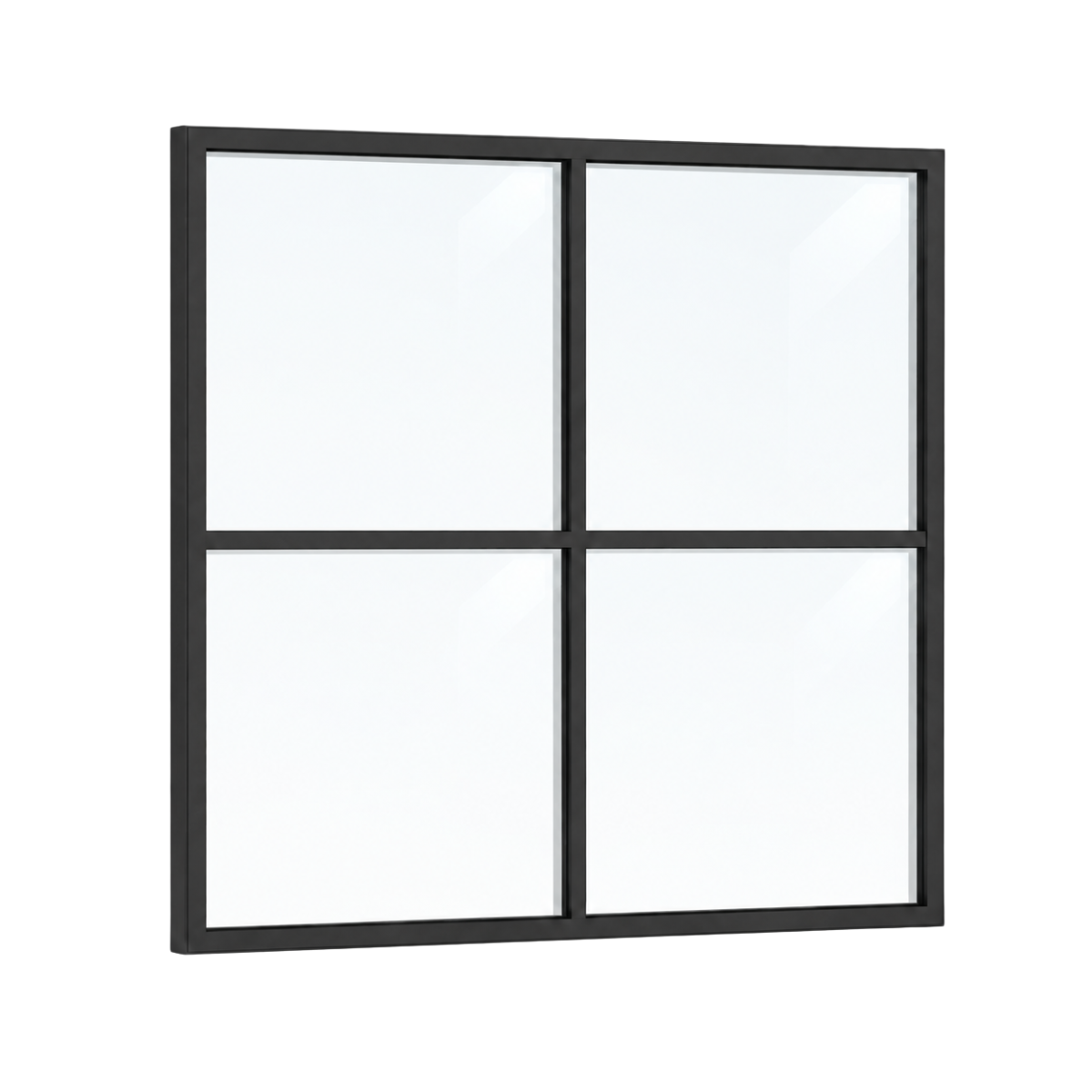 Festelement (Seitenwand) 4-teilig, 1 vertikale + 1 horizontale Sprosse in Anthrazit (RAL 7016), mit 8 mm Klarglas