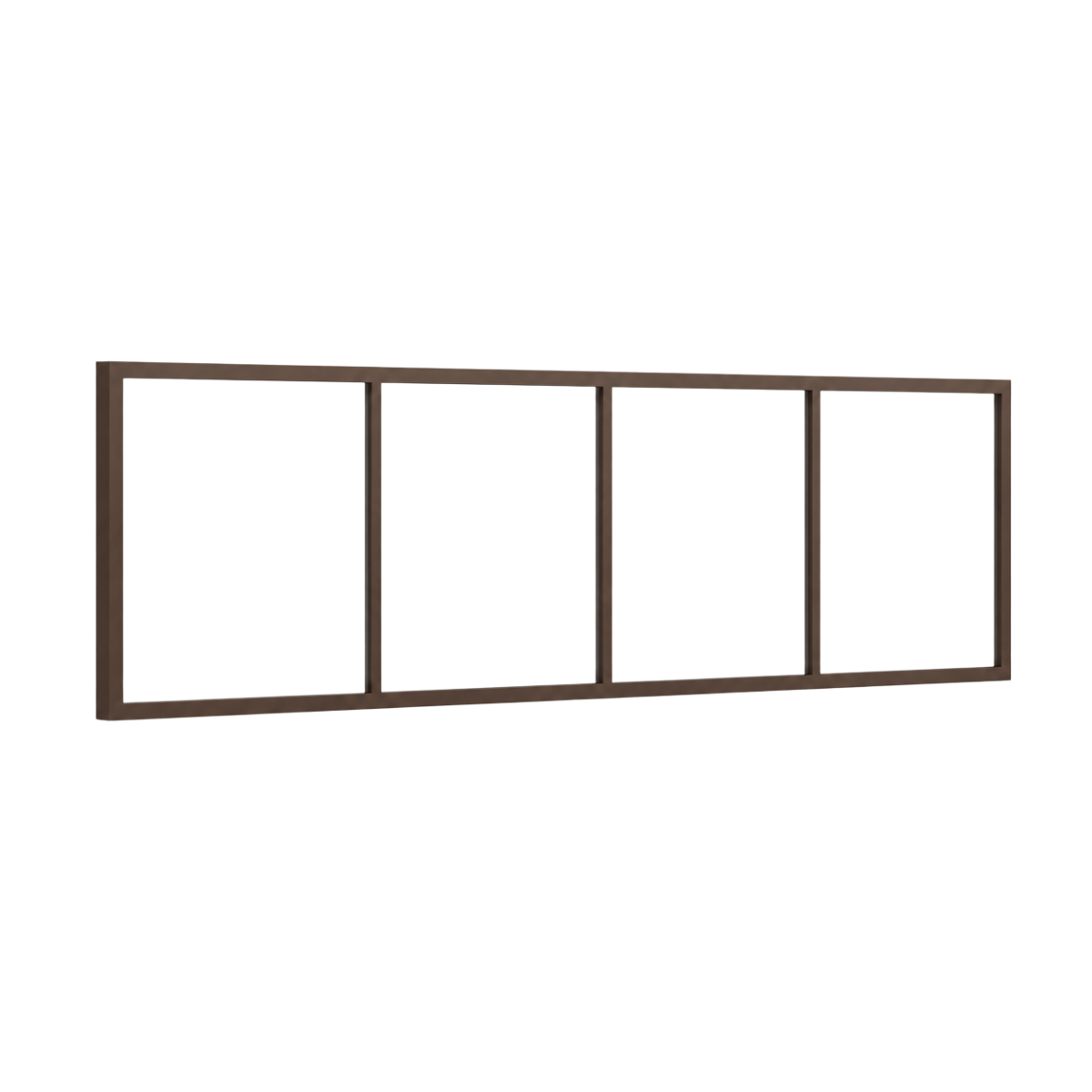 Festelement (Seitenwand) 4-teilig, 3 vertikale Sprossen in Sepiabraun (RAL 8014), ohne Glas