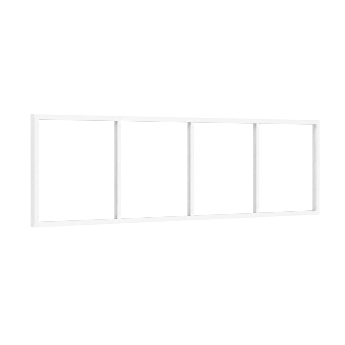 Festelement (Seitenwand) 4-teilig, 3 vertikale Sprossen in Weiß (RAL 9010), ohne Glas