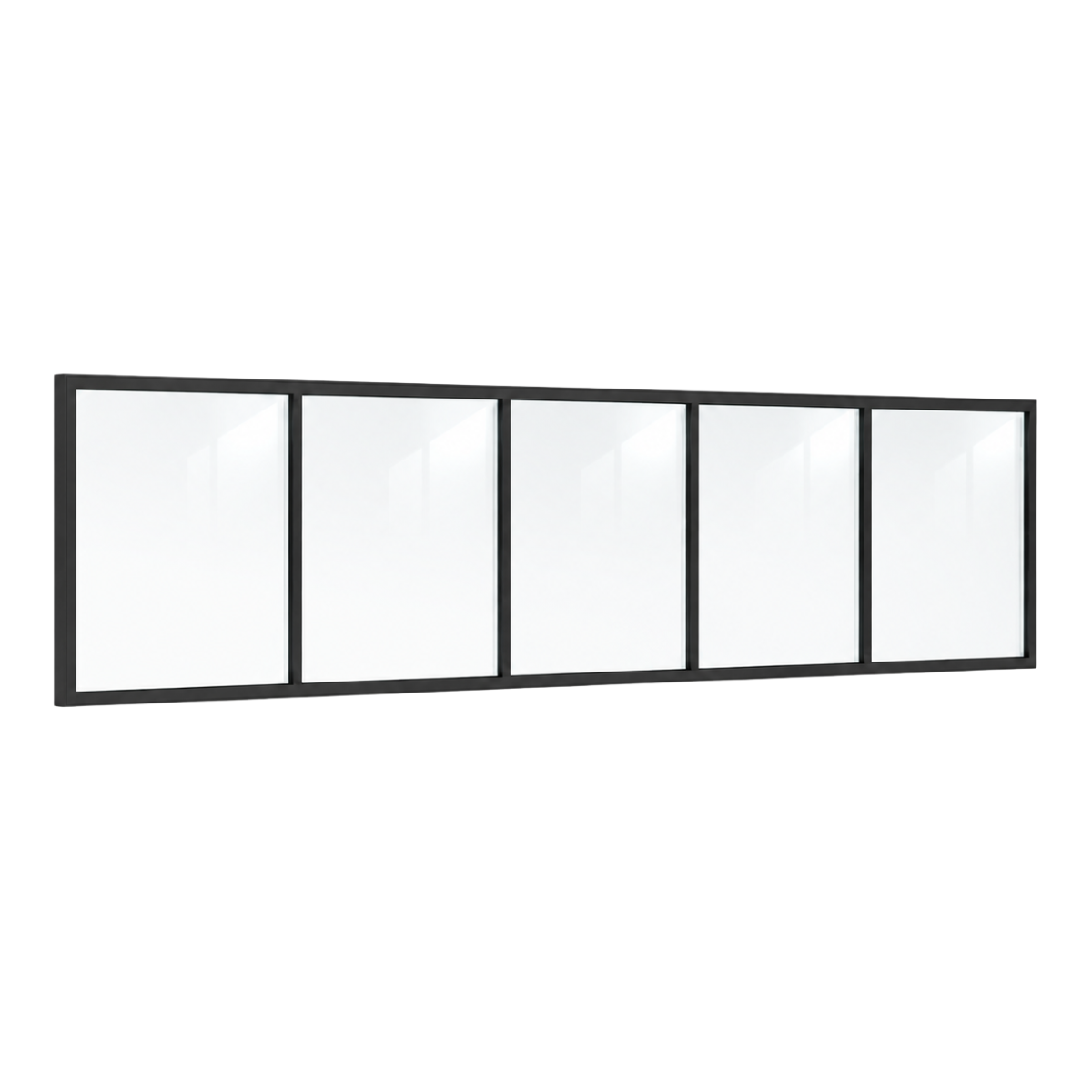 Festelement (Seitenwand) 5-teilig, 4 vertikale Sprossen in Anthrazit (RAL 7016), mit 8 mm Klarglas