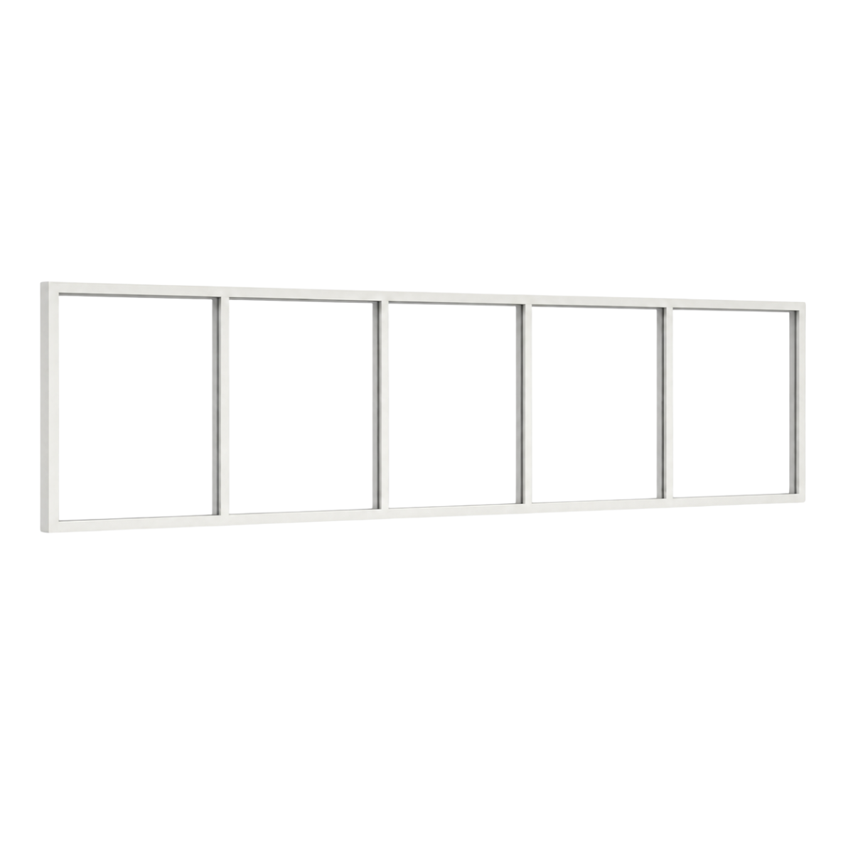 Festelement (Seitenwand) 5-teilig, 4 vertikale Sprossen in Weiß (RAL 9010), ohne Glas