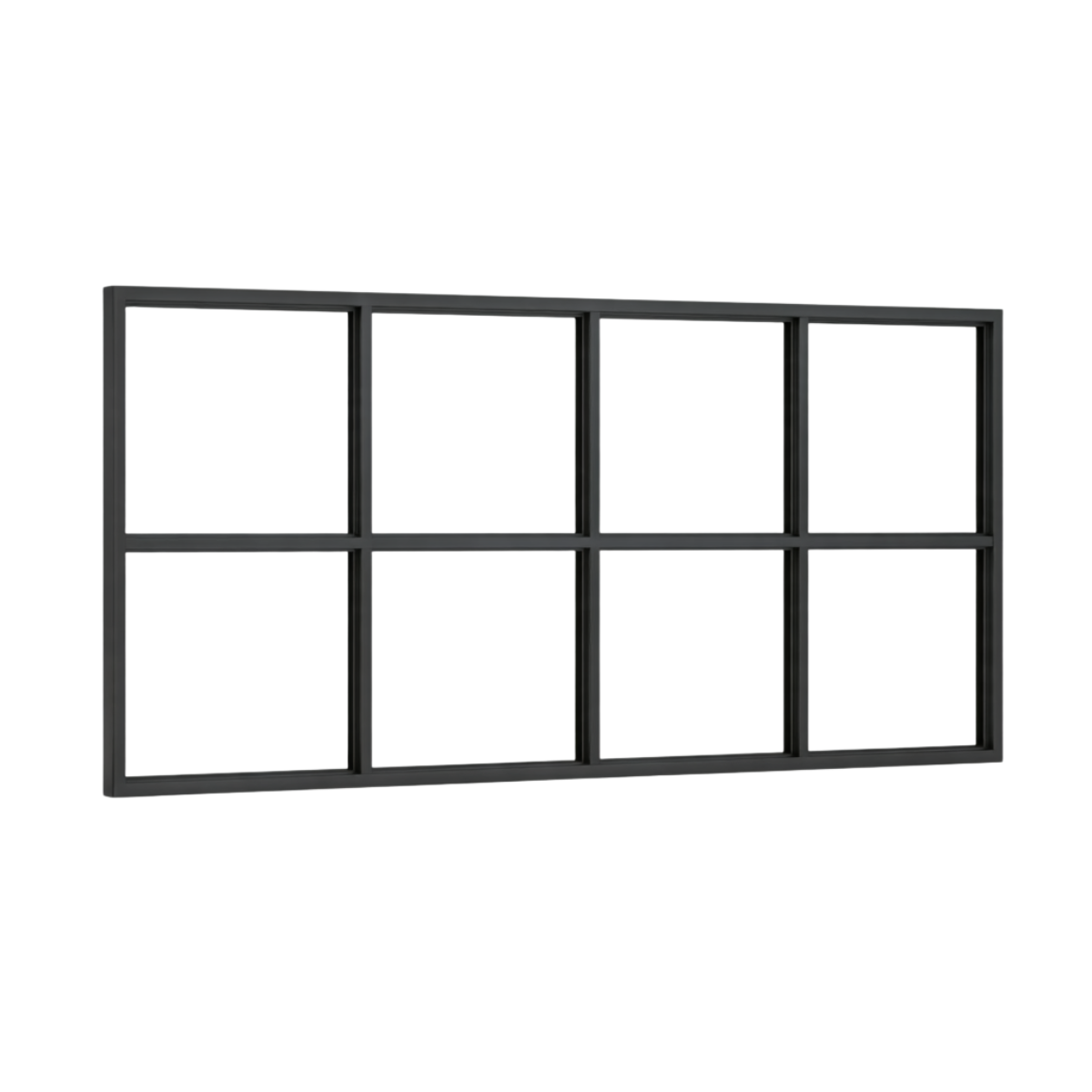 Festelement (Seitenwand) 8-teilig, 3 vertikale + 1 horizontale Sprosse in Anthrazit (RAL 7016), ohne Glas