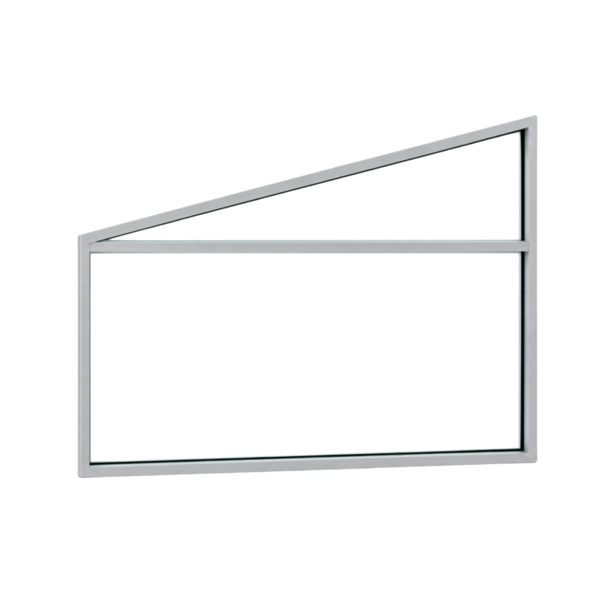 Seitenkeil (Keil-Festelement) 2-teilig, 1 horizontale Sprosse in Weißaluminium (RAL 9006), ohne Glas