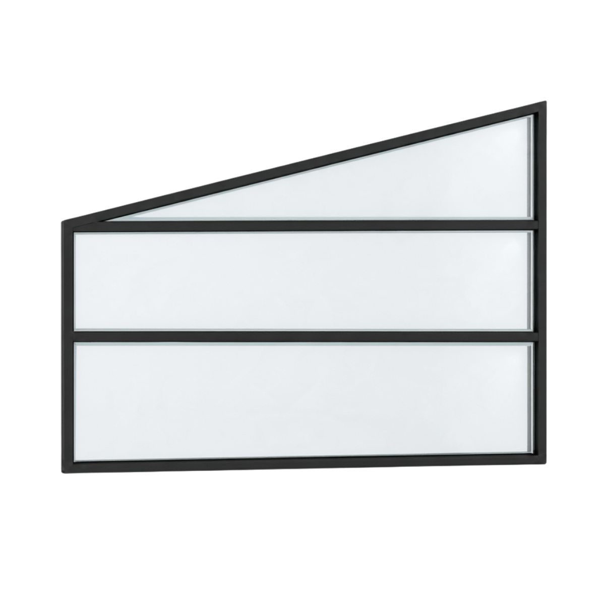 Seitenkeil (Keil-Festelement) 3-teilig, 2 horizontale Sprossen in Anthrazit (RAL 7016), mit 8 mm Klarglas