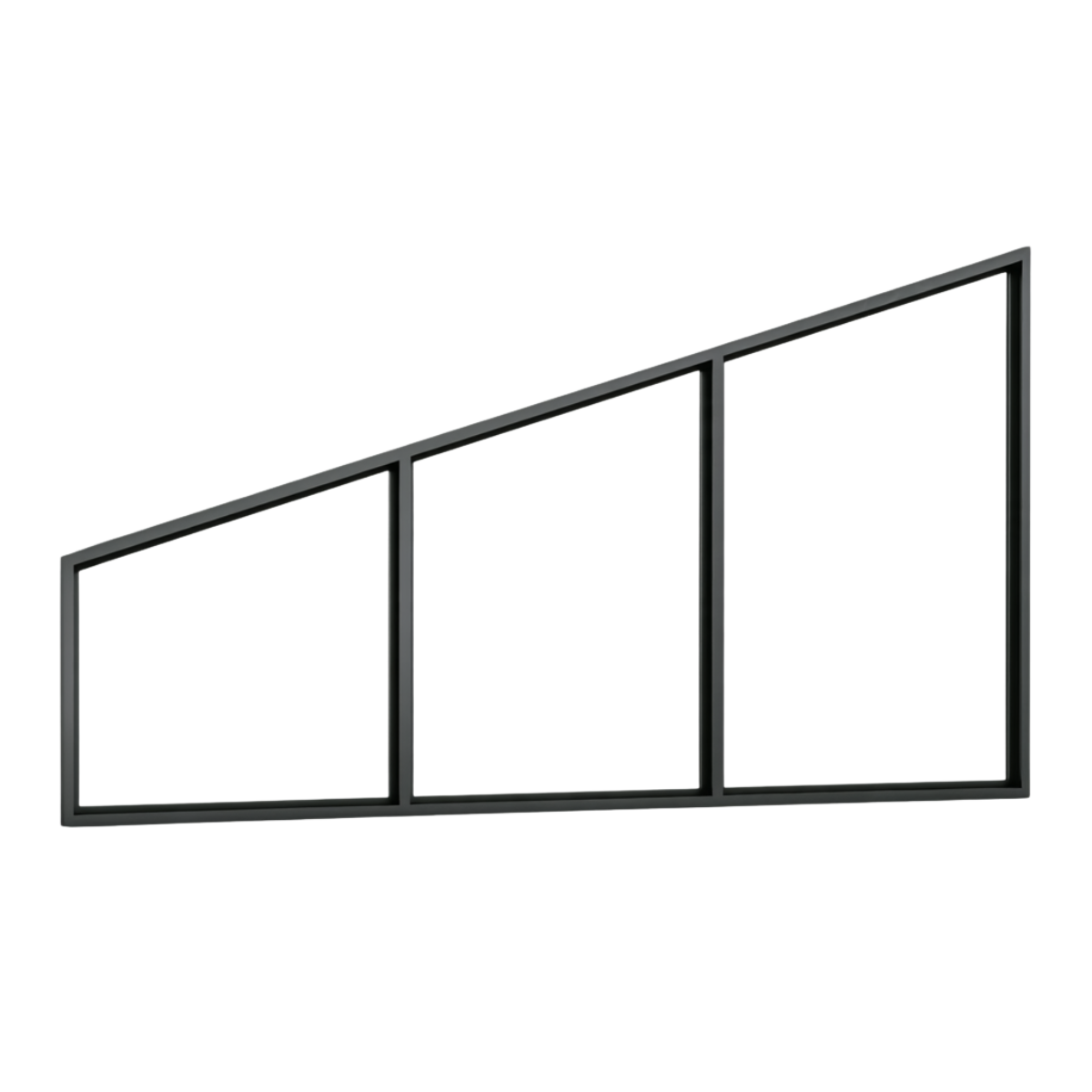 Seitenkeil (Keil-Festelement) 3-teilig, 2 vertikale Sprossen in Anthrazit (RAL 7016), ohne Glas