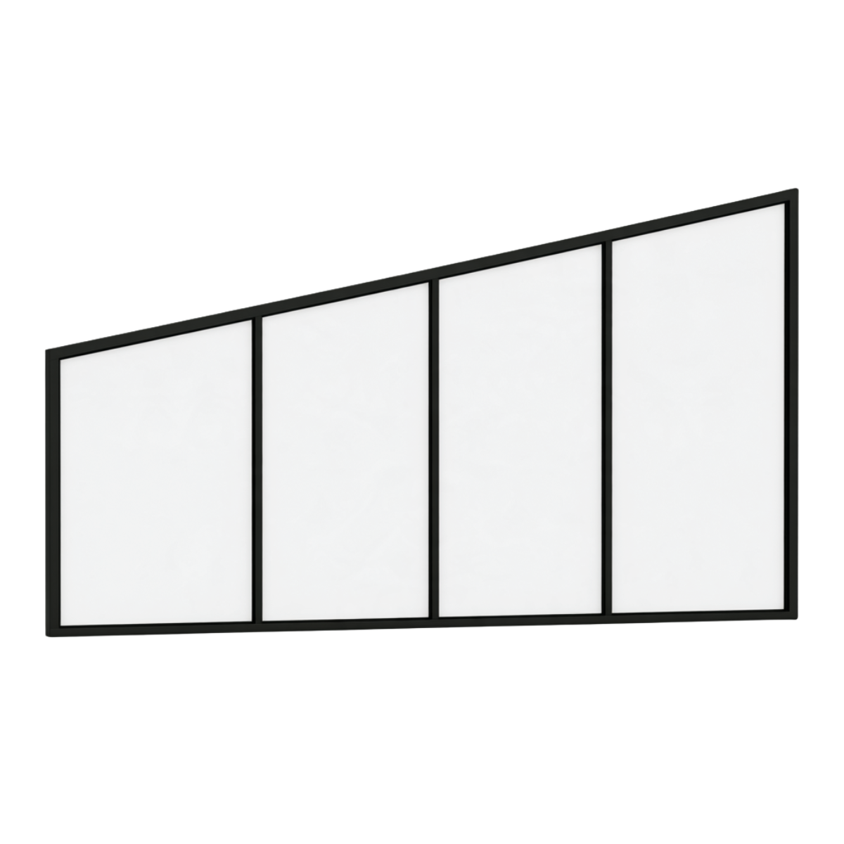 Seitenkeil (Keil-Festelement) 4-teilig, 3 vertikale Sprossen in Anthrazit (RAL 7016), ohne Glas