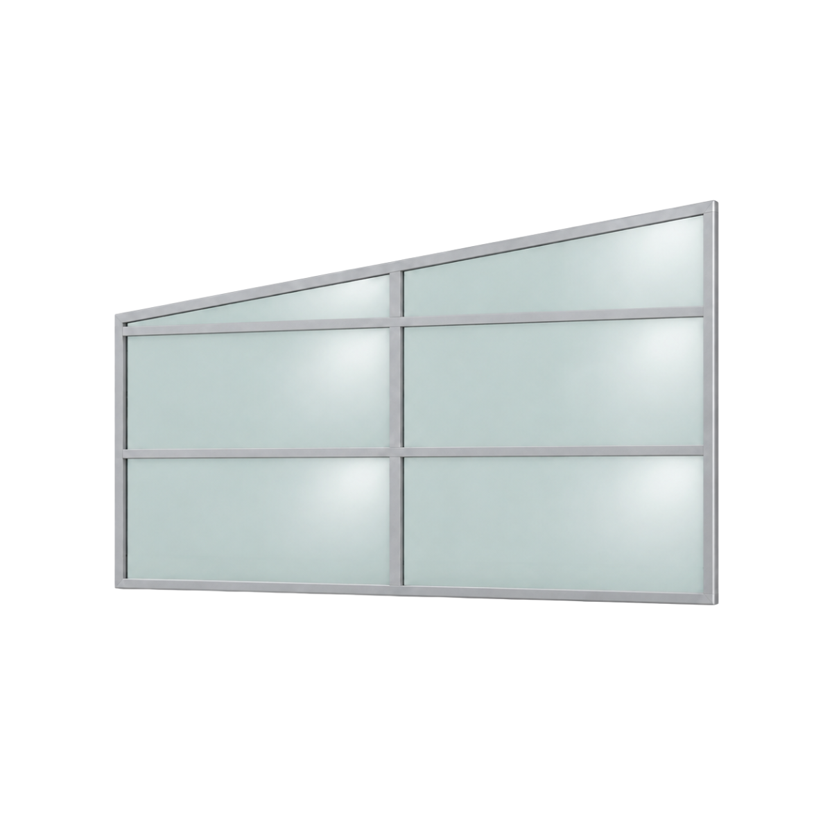 Seitenkeil (Keil-Festelement) 6-teilig, 1 vertikale + 2 horizontale Sprossen in Weißaluminium (RAL 9006)