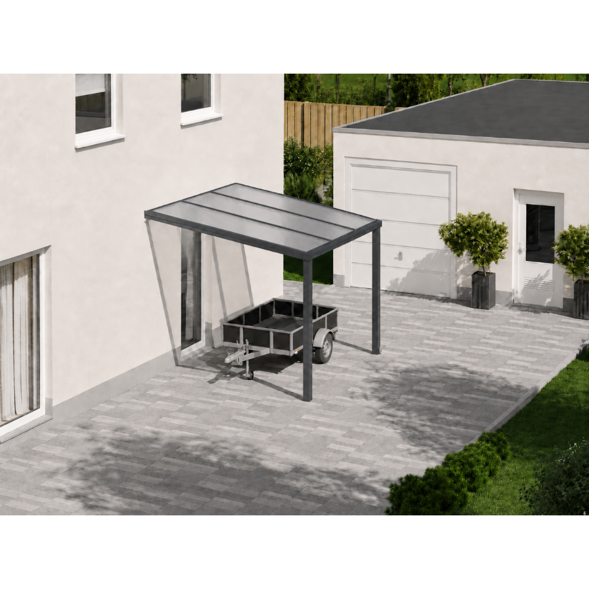 Carport mit Polycarbonat Dach | Aluminium