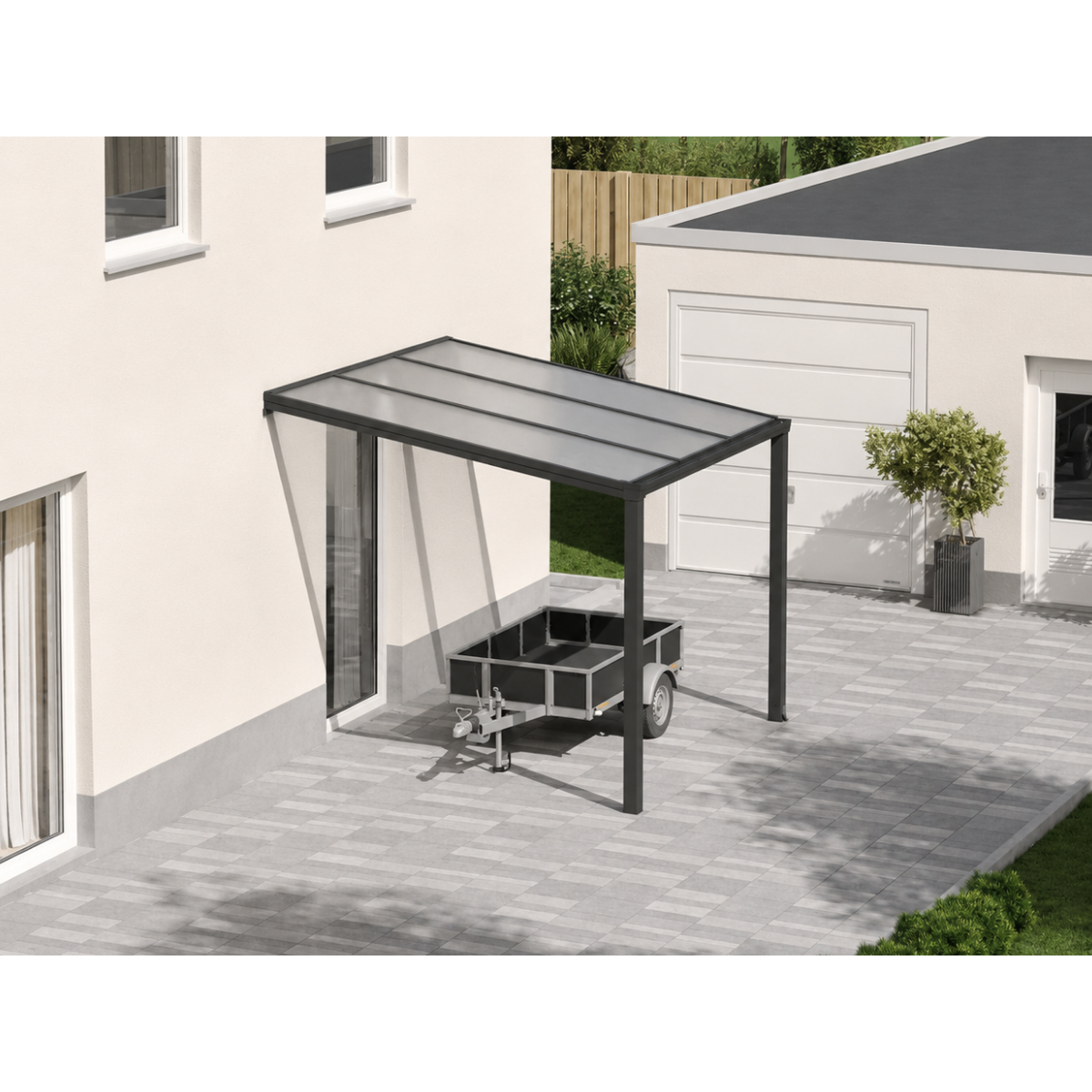 Carport mit Polycarbonat Dach | Aluminium