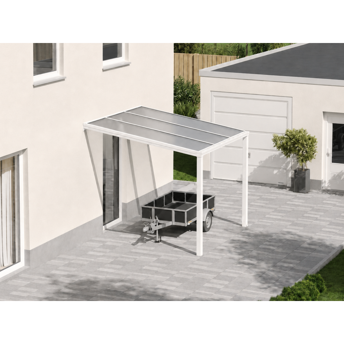 Carport mit Polycarbonat Dach | Aluminium