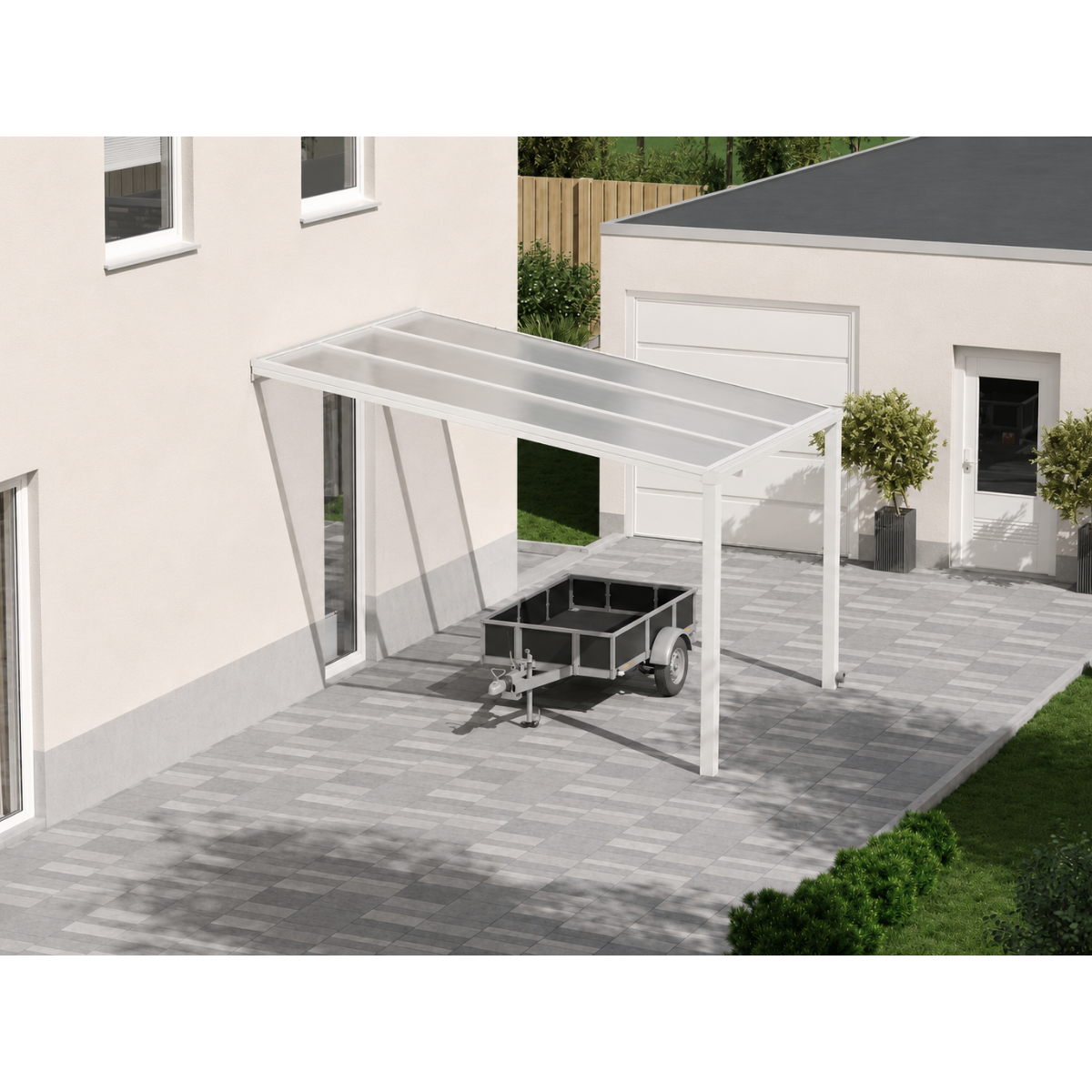 Carport mit Polycarbonat Dach | Aluminium