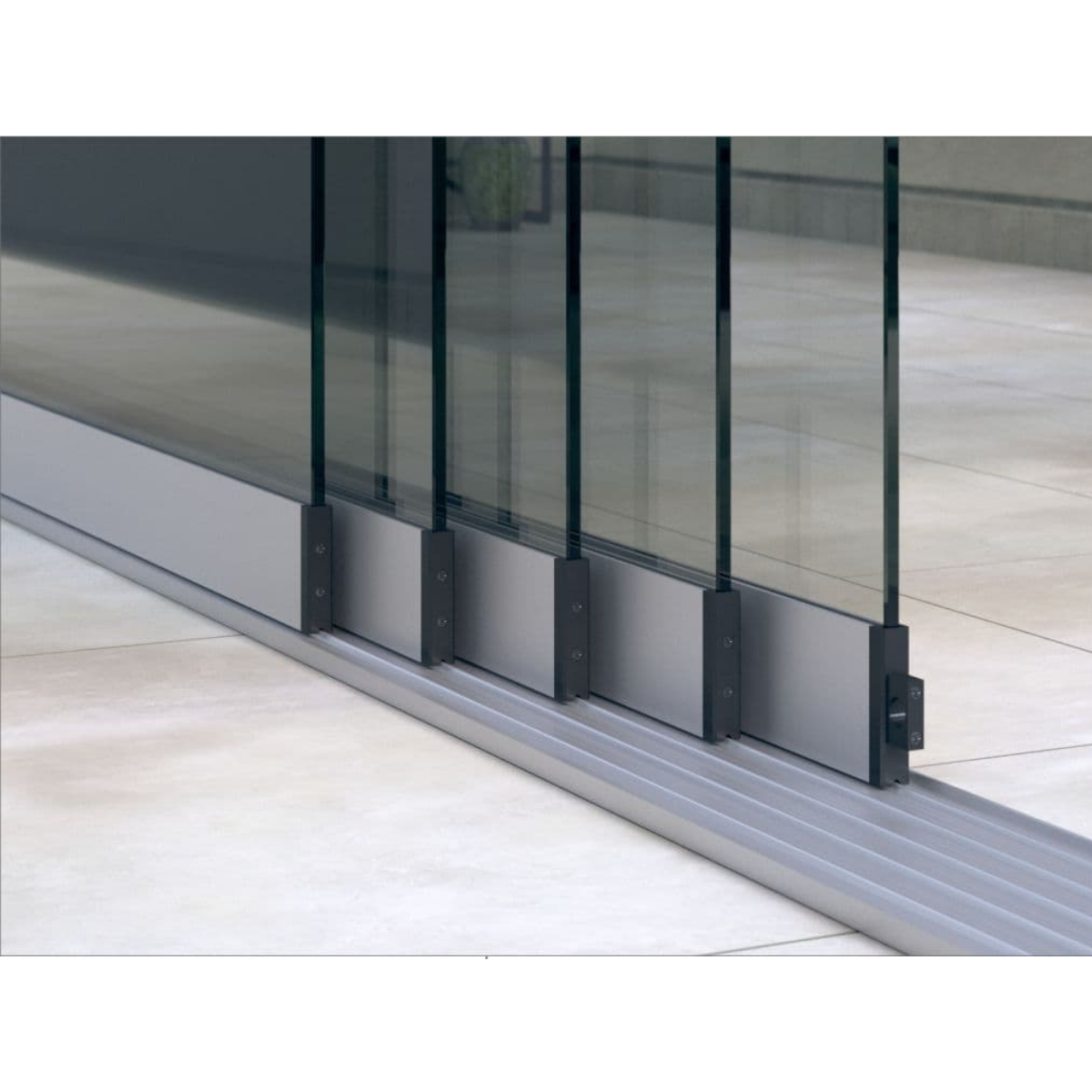 Glasschiebewand (5-spurig) mit 8 mm Sicherheitsglas