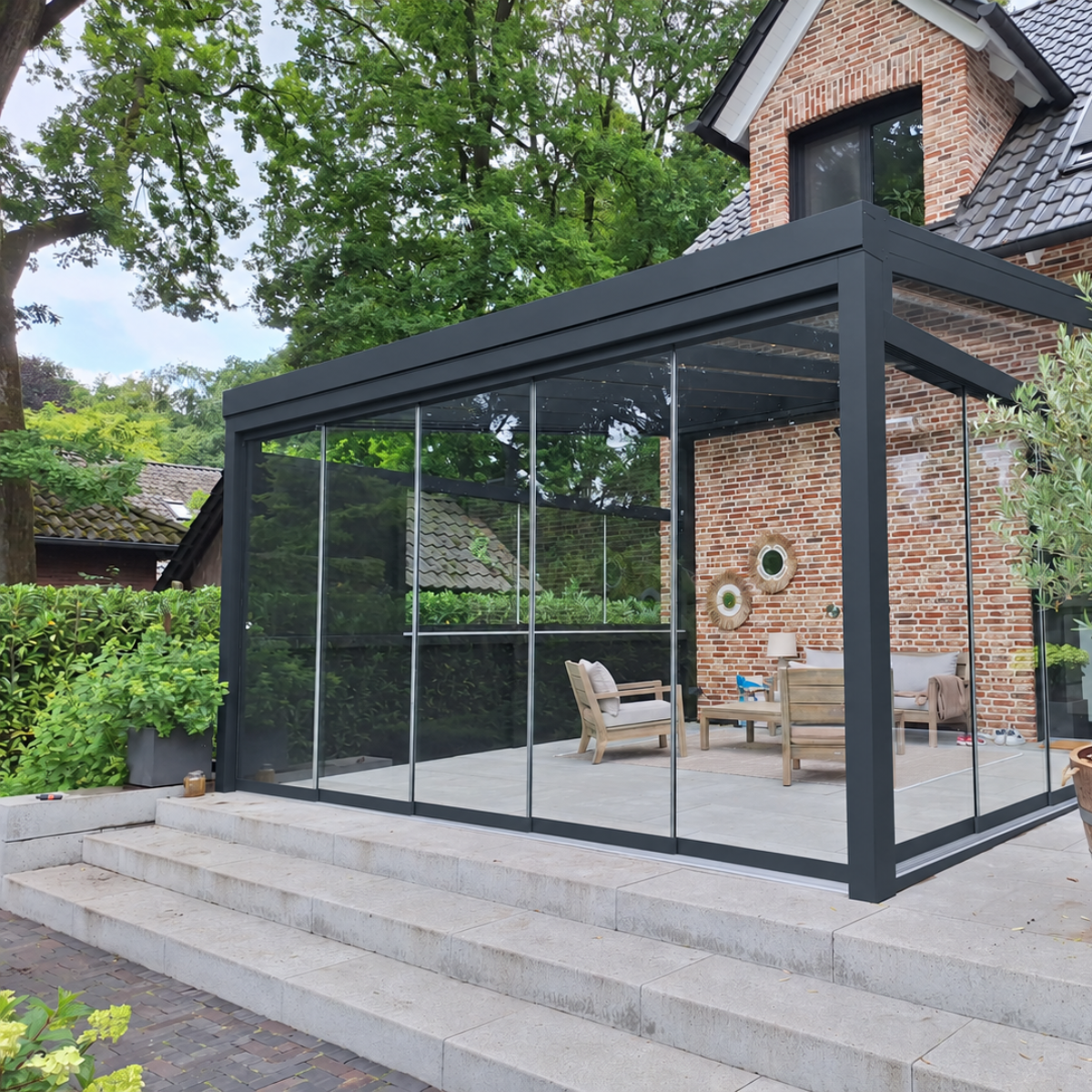 Kaltwintergarten – mit 16 mm Polycarbonat Eindeckung (Breite 1000–6000 mm)