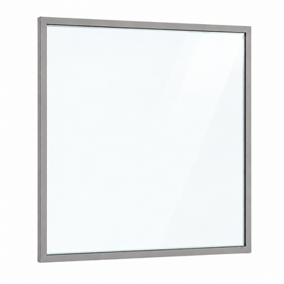 Festelement (Seitenwand) 1-teilig, ohne Sprosse in Graualuminium (RAL 9007), mit 8 mm Klarglas