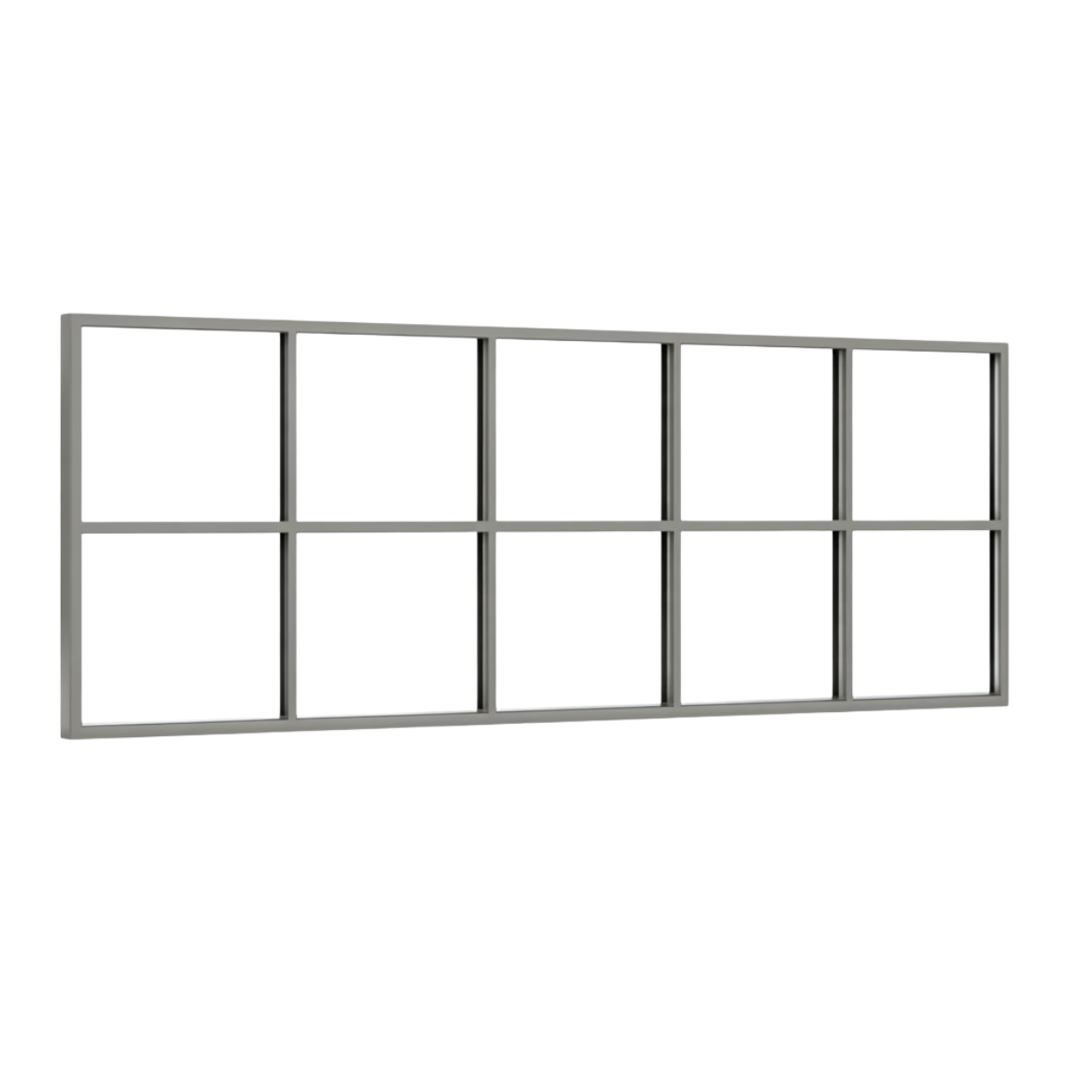 Festelement (Seitenwand) 10-teilig, 4 vertikale + 1 horizontale Sprosse in Graualuminium (RAL 9007), ohne Glas