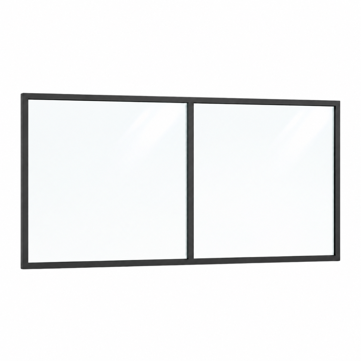 Festelement (Seitenwand) 2-teilig, 1 vertikale Sprosse in Anthrazit (RAL 7016), mit 8 mm Klarglas