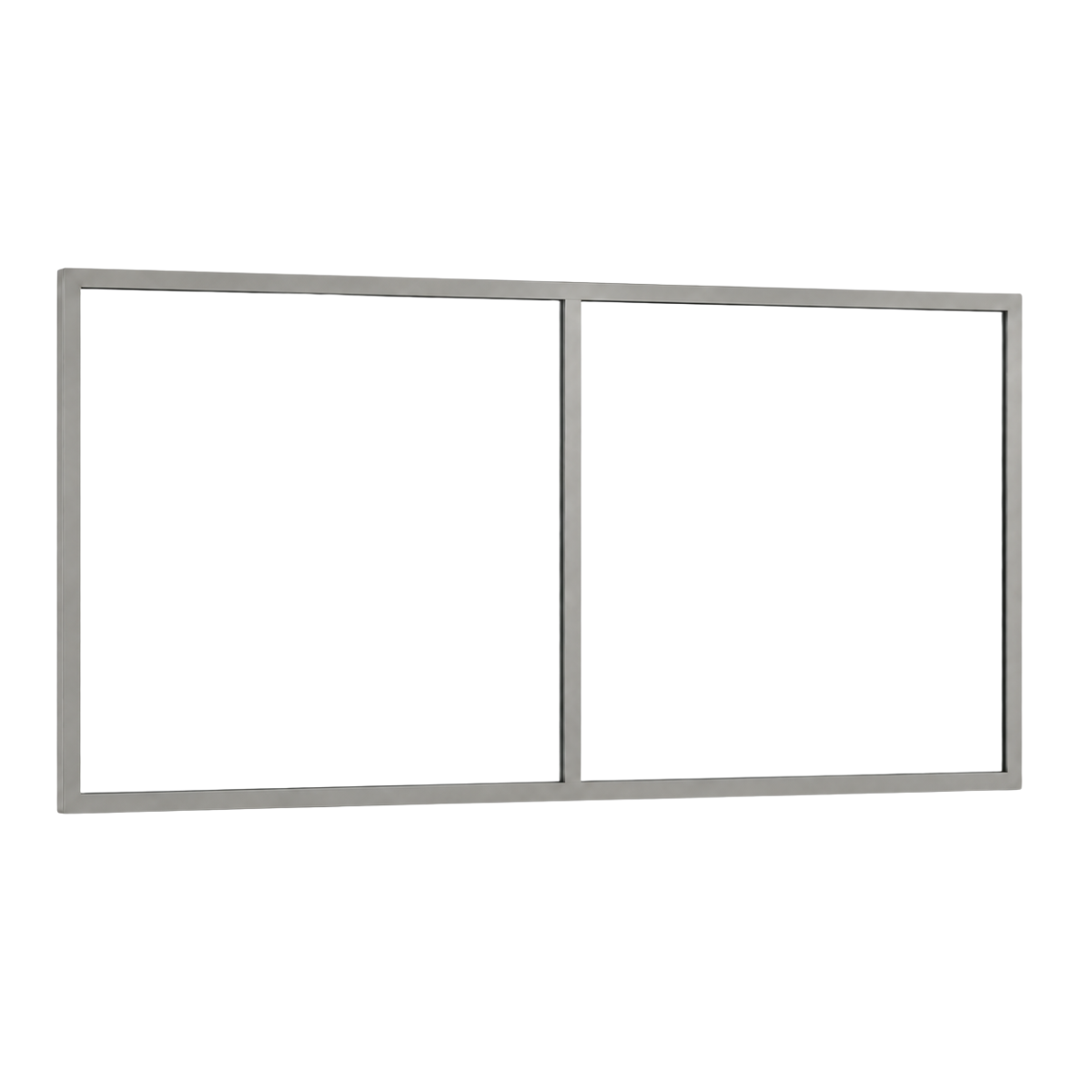 Festelement (Seitenwand) 2-teilig, 1 vertikale Sprosse in Graualuminium (RAL 9007), ohne Glas