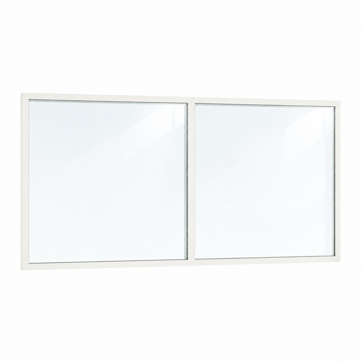 Festelement (Seitenwand) 2-teilig, 1 vertikale Sprosse in Weiß (RAL 9010), mit 8 mm Klarglas
