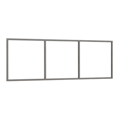 Festelement (Seitenwand) 3-teilig, 2 vertikale Sprossen in Graualuminium (RAL 9007), ohne Glas