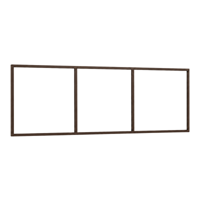 Festelement (Seitenwand) 3-teilig, 2 vertikale Sprossen in Sepiabraun (RAL 8014), ohne Glas