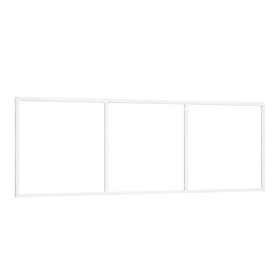 Festelement (Seitenwand) 3-teilig, 2 vertikale Sprossen in Weiß (RAL 9010), ohne Glas