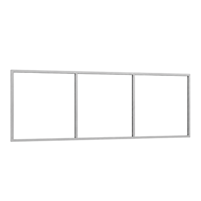 Festelement (Seitenwand) 3-teilig, 2 vertikale Sprossen in Weißaluminium (RAL 9006), ohne Glas