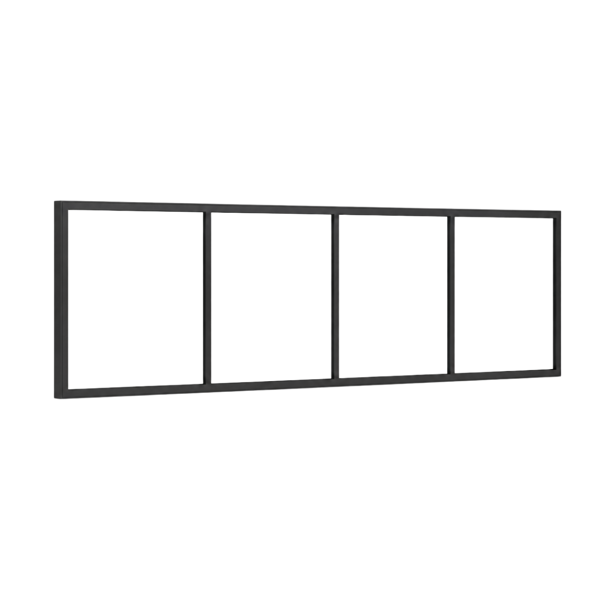 Festelement (Seitenwand) 4-teilig, 3 vertikale Sprossen in Anthrazit (RAL 7016), ohne Glas