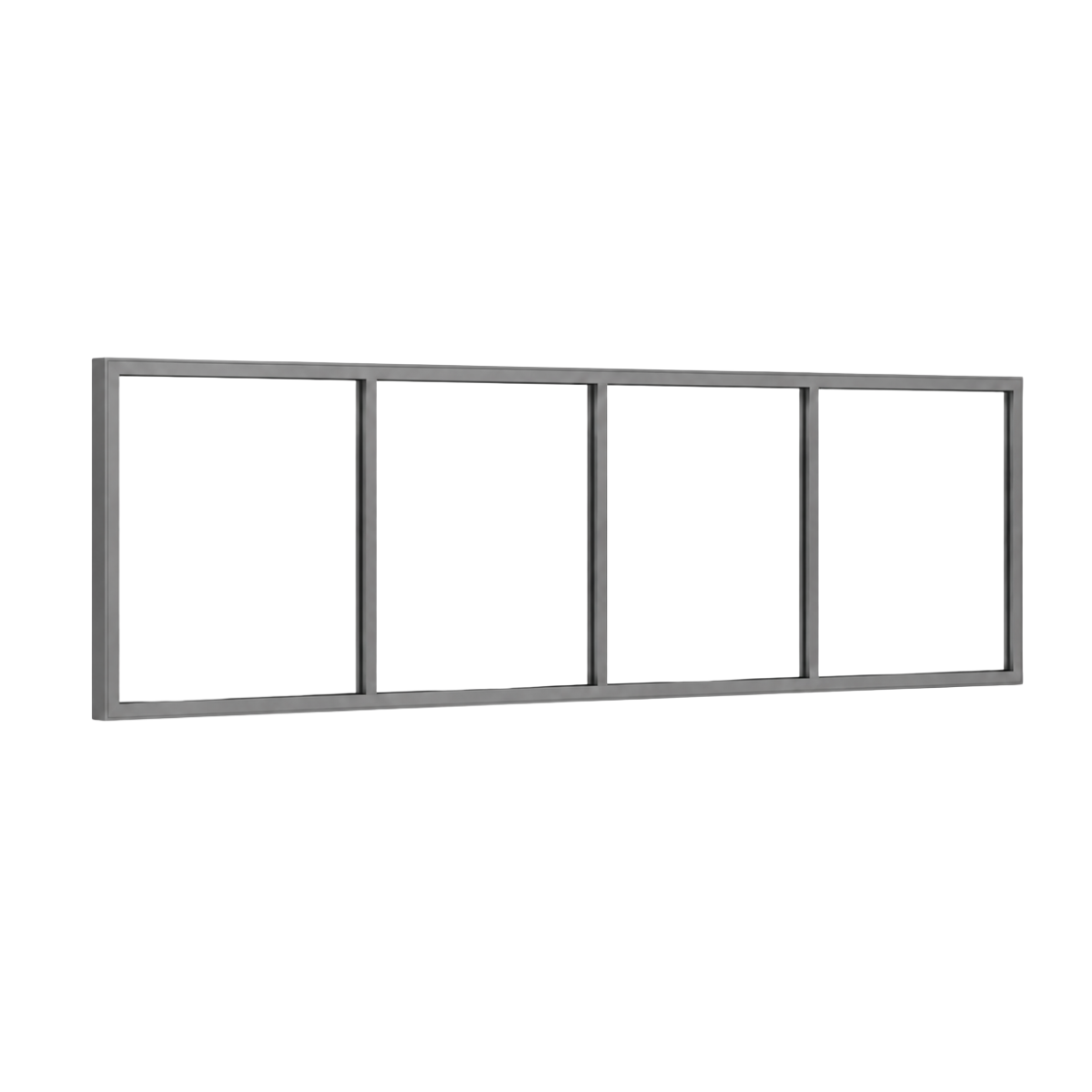 Festelement (Seitenwand) 4-teilig, 3 vertikale Sprossen in Graualuminium (RAL 9007), ohne Glas