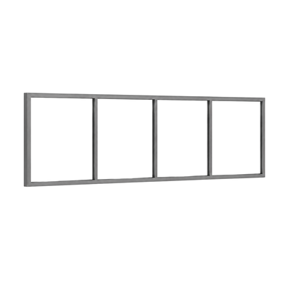Festelement (Seitenwand) 4-teilig, 3 vertikale Sprossen in Graualuminium (RAL 9007), ohne Glas
