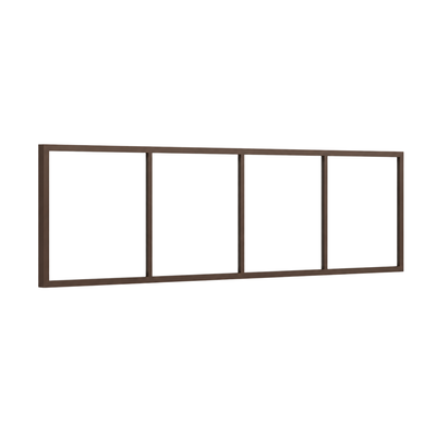 Festelement (Seitenwand) 4-teilig, 3 vertikale Sprossen in Sepiabraun (RAL 8014), ohne Glas