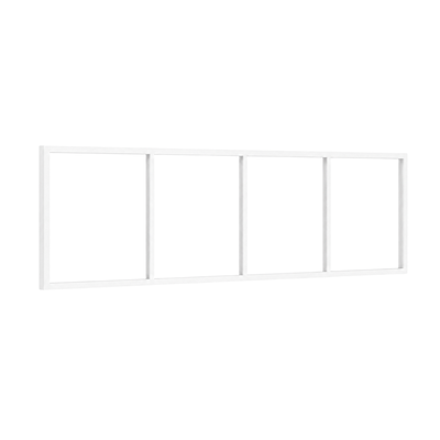 Festelement (Seitenwand) 4-teilig, 3 vertikale Sprossen in Weiß (RAL 9010), ohne Glas