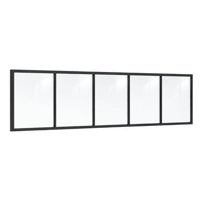 Festelement (Seitenwand) 5-teilig, 4 vertikale Sprossen in Anthrazit (RAL 7016), mit 8 mm Klarglas
