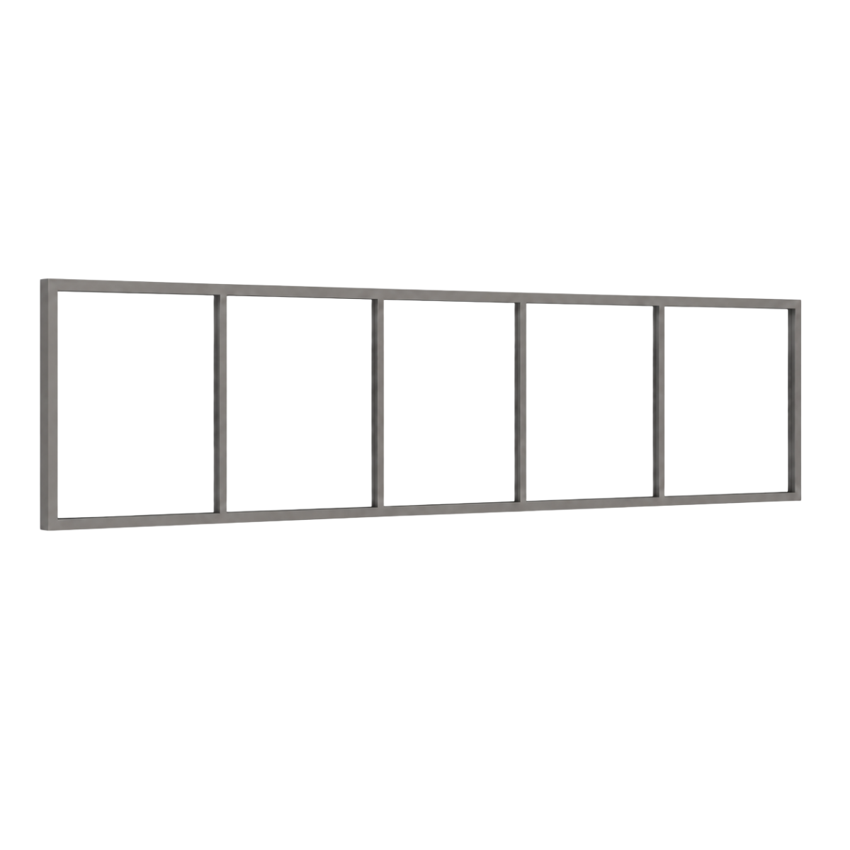Festelement (Seitenwand) 5-teilig, 4 vertikale Sprossen in Graualuminium (RAL 9007), ohne Glas