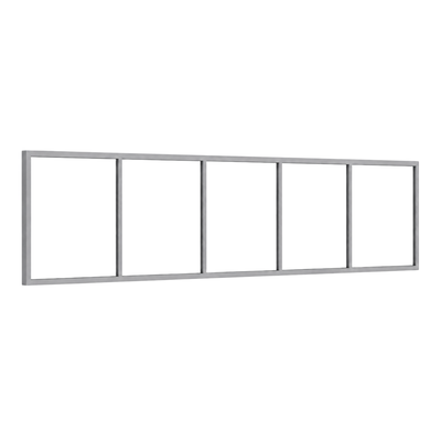 Festelement (Seitenwand) 5-teilig, 4 vertikale Sprossen in Weißaluminium (RAL 9006), ohne Glas
