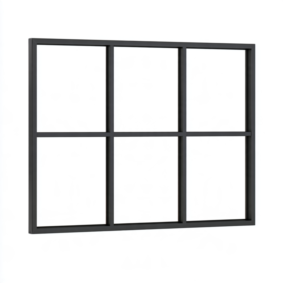 Festelement (Seitenwand) 6-teilig, 2 vertikale + 1 horizontale Sprosse in Anthrazit (RAL 7016), ohne Glas