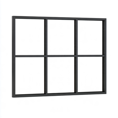 Festelement (Seitenwand) 6-teilig, 2 vertikale + 1 horizontale Sprosse in Anthrazit (RAL 7016), ohne Glas