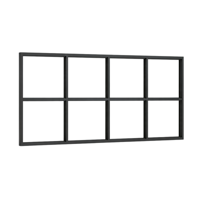 Festelement (Seitenwand) 8-teilig, 3 vertikale + 1 horizontale Sprosse in Anthrazit (RAL 7016), ohne Glas