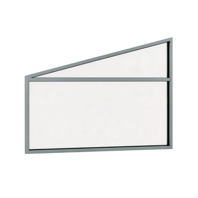 Seitenkeil (Keil-Festelement) 2-teilig, 1 horizontale Sprosse in Graualuminium (RAL 9007), ohne Glas