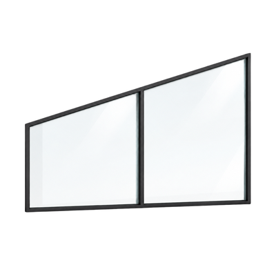 Seitenkeil (Keil-Festelement) 2-teilig, 1 vertikale Sprosse in Anthrazit (RAL 7016), mit 8 mm Klarglas