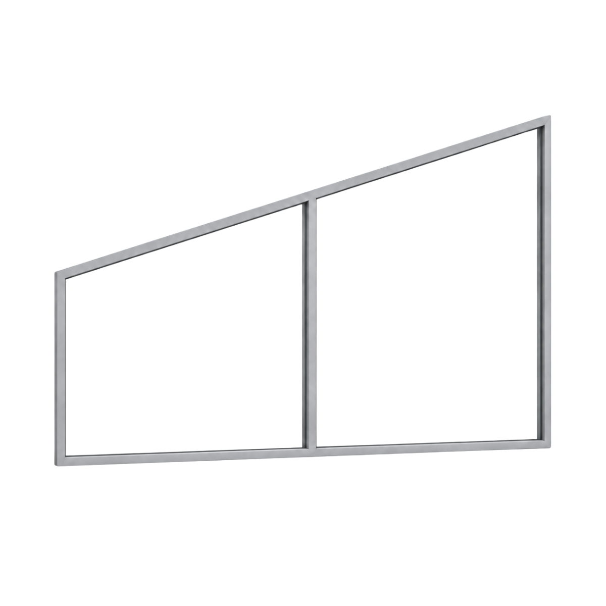 Seitenkeil (Keil-Festelement) 2-teilig, 1 vertikale Sprosse in Weißaluminium (RAL 9006), ohne Glas