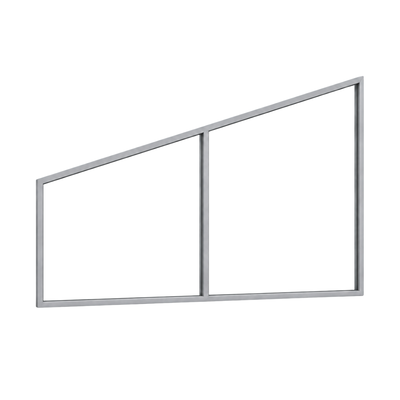 Seitenkeil (Keil-Festelement) 2-teilig, 1 vertikale Sprosse in Weißaluminium (RAL 9006), ohne Glas
