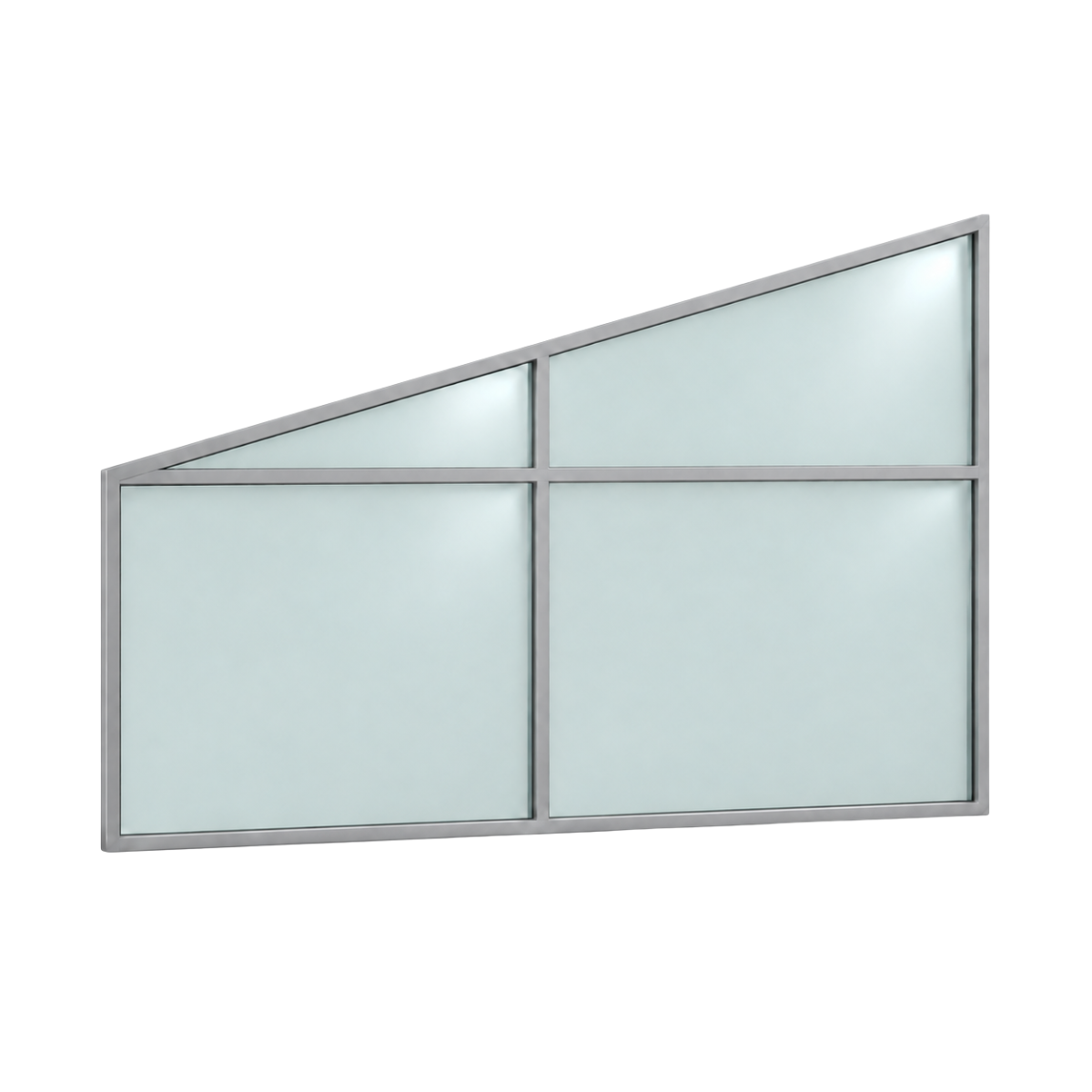 Seitenkeil (Keil-Festelement) 4-teilig, 1 vertikale + 1 horizontale Sprosse in Weißaluminium (RAL 9006)