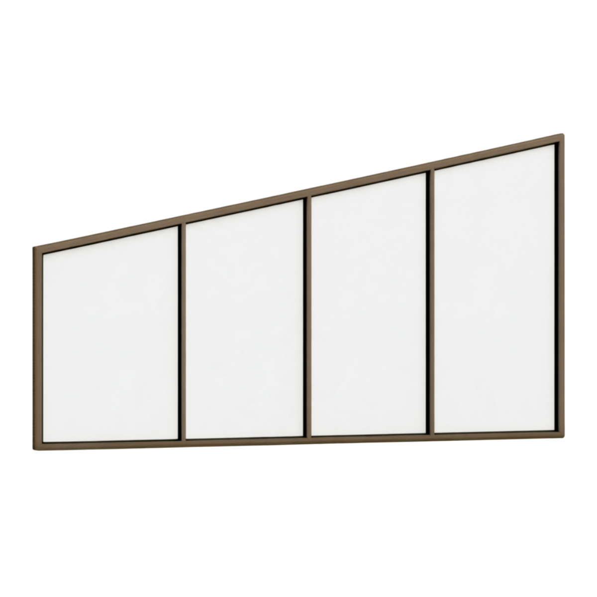 Seitenkeil (Keil-Festelement) 4-teilig, 3 vertikale Sprossen in Sepiabraun (RAL 8014), ohne Glas