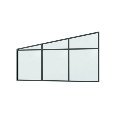 Seitenkeil (Keil-Festelement) 6-teilig, 2 vertikale + 1 horizontale Sprosse in Anthrazit (RAL 7016), mit 8 mm Klarglas