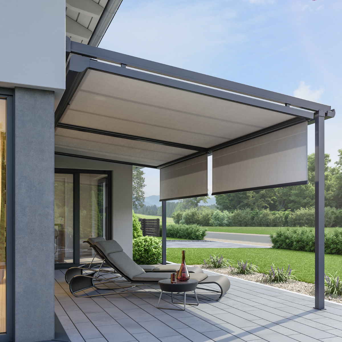 Varisol T350 - Grosse Terrassendachmarkise (1 Feld – 1 Motor)